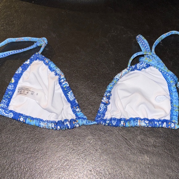 Blue Floral Bikini Top - Picture 2 of 5